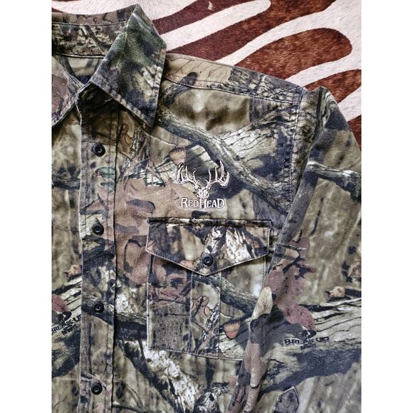 Redhead Mossy Oak Break Up Infinity Shirt Button Up Camo Sz S - Picture 3 of 6